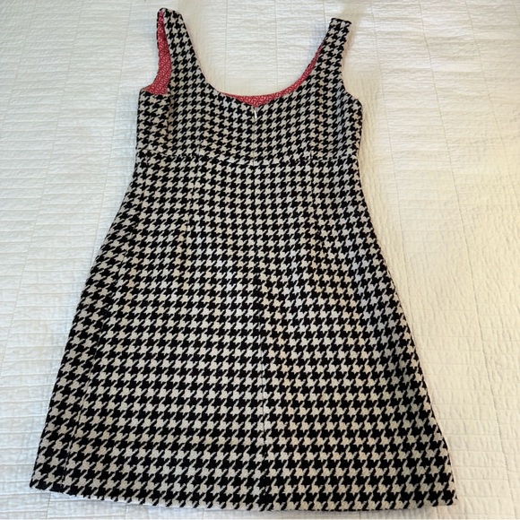 Vineyard Vines by Shep & Ian Sz 0 Empire Waist Houndstooth Mini Dress Wool Silk - Picture 7 of 9